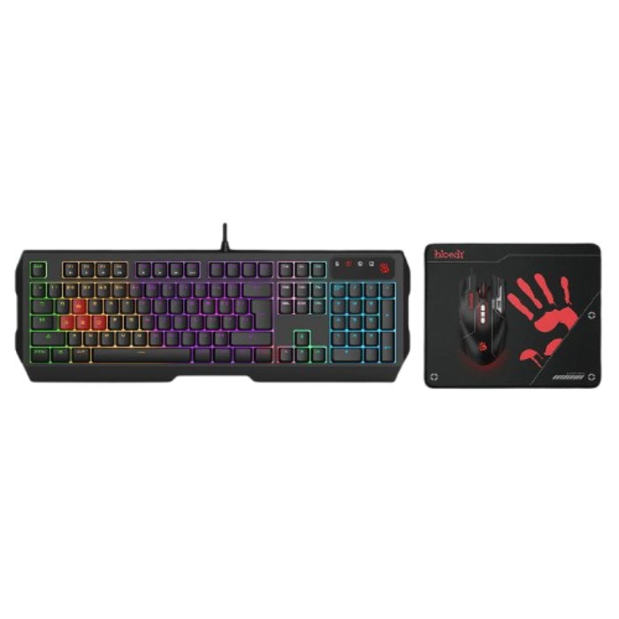 Bloody B1700 NEON Gaming Desktop Keyboard Mouse Black - PakByte
