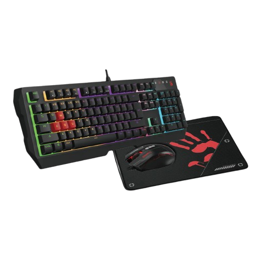 Bloody B1700 NEON Gaming Desktop Keyboard Mouse Black - PakByte