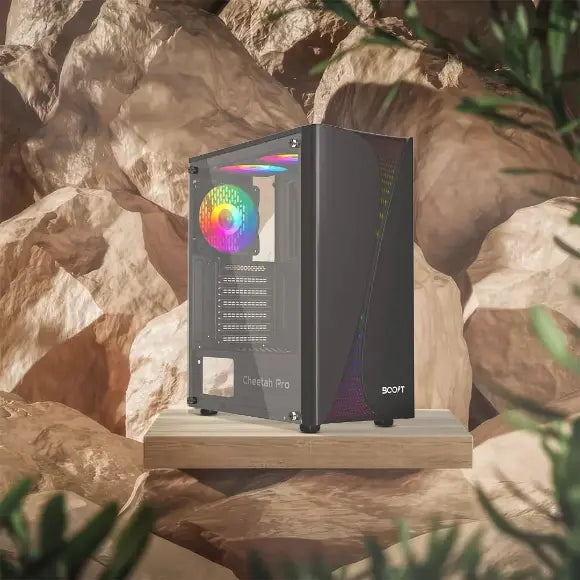 Boost Cheetah Pro RGB Mid-Tower ATX PC Case - Black - PakByte Computers
