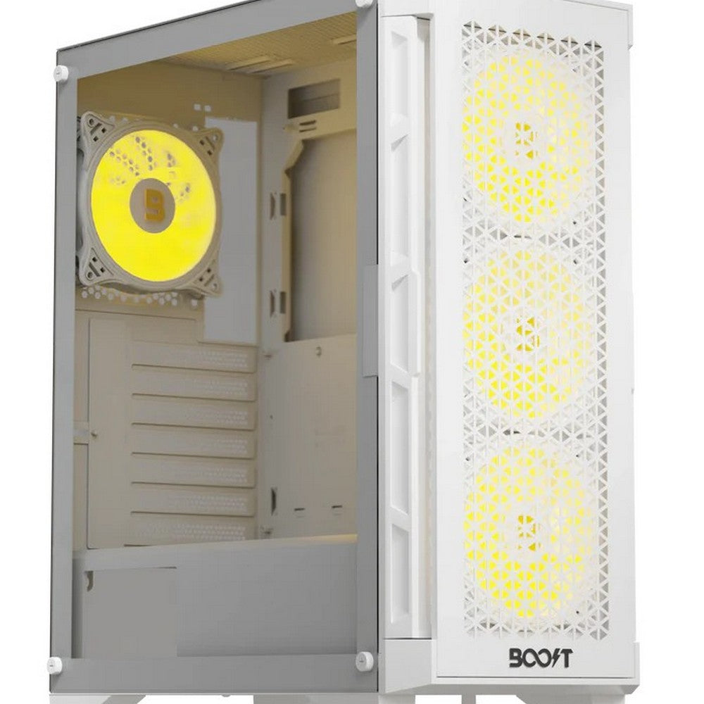 Boost Enclosure Pro Series P300 with 4 ARGB Fans - White - PakByte Computers