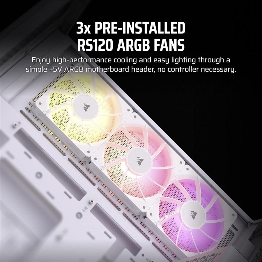 CORSAIR 3500X ARGB Mid-Tower ATX PC Case, White, CC-9011279-WW - PakByte