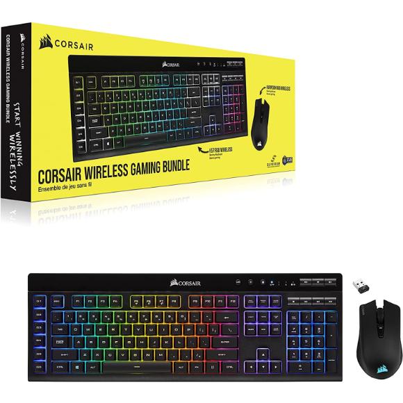 CORSAIR Wireless Gaming Bundle - K57 RGB Wireless Gaming Keyboard - Harpoon RGB Wireless Gaming Mouse - PakByte Computers