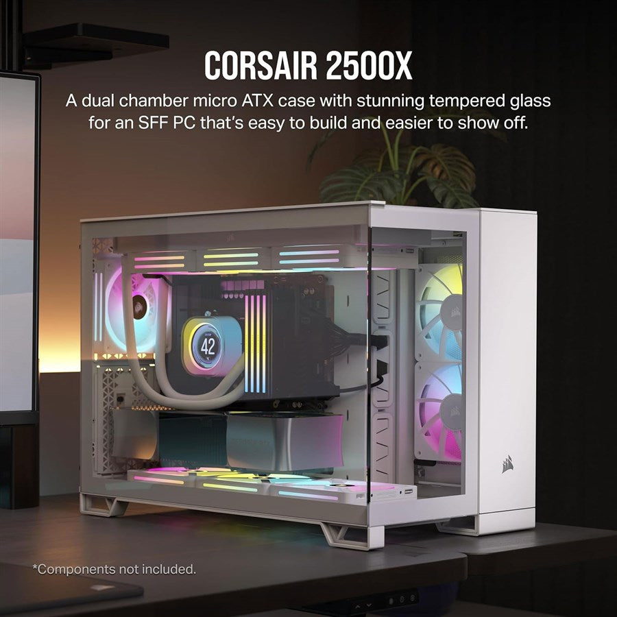 Corsair 2500X Mid-Tower Dual Chamber PC Case - White - PakByte