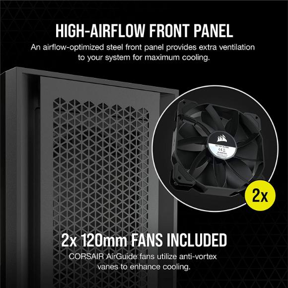 Corsair 5000D Airflow Tempered Glass Mid-Tower ATX PC Case - Black - PakByte Computers