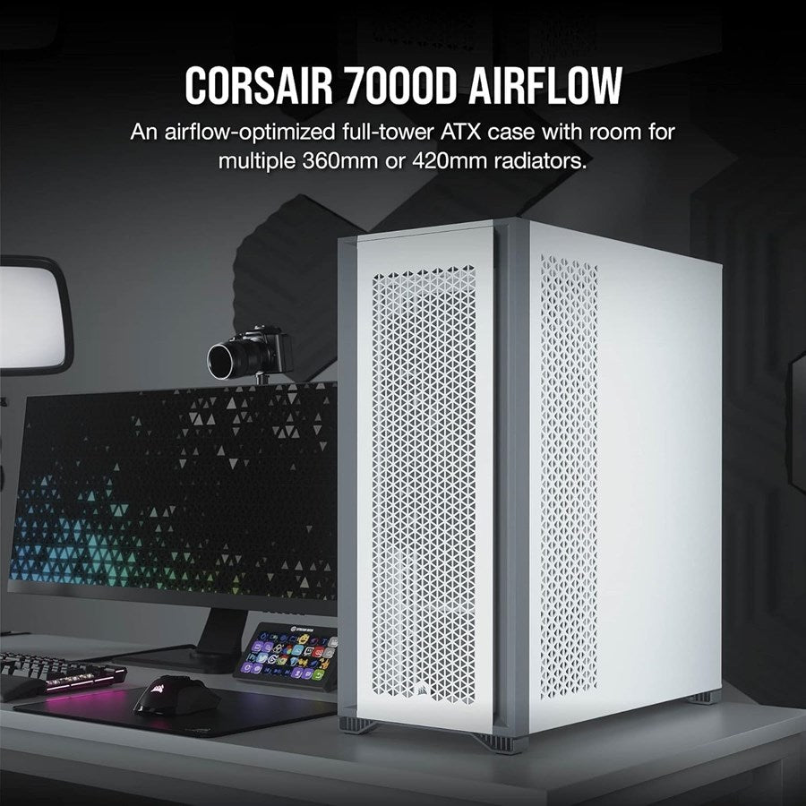 Corsair 7000D AIRFLOW Full-Tower ATX PC Case — White | CC-9011219-WW - PakByte