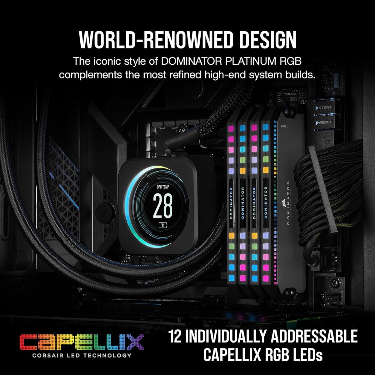 Corsair Dominator Platinum RGB 64GB (2x32GB) 6000MHz C30 DDR5 DRAM AMD EXPO & Intel XMP Memory Kit - Grey - PakByte