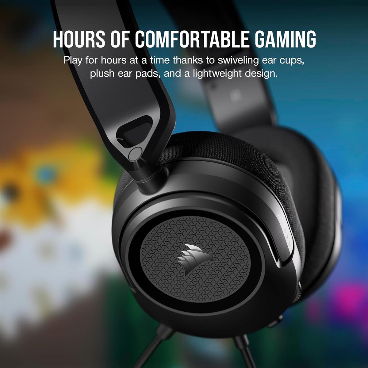 Corsair HS35 v2 Multiplatform Wired Gaming Headset, Flexible Omni-Directional Microphone, Universal 3.5mm Connection, PC, Mac, PS5, PS4, Xbox, Nintendo Switch, Mobile – Carbon - PakByte