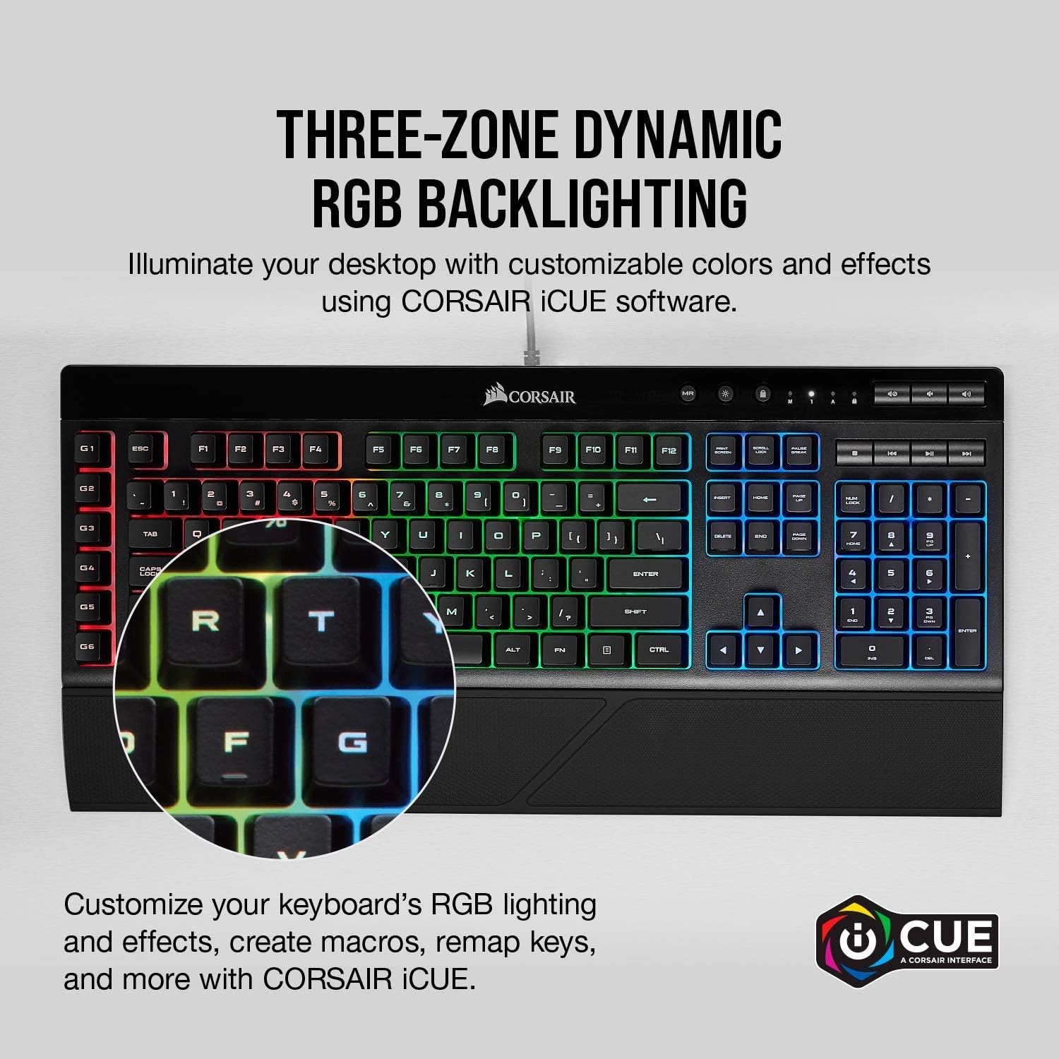 Corsair K55 RGB Gaming Keyboard - Black - PakByte Computers