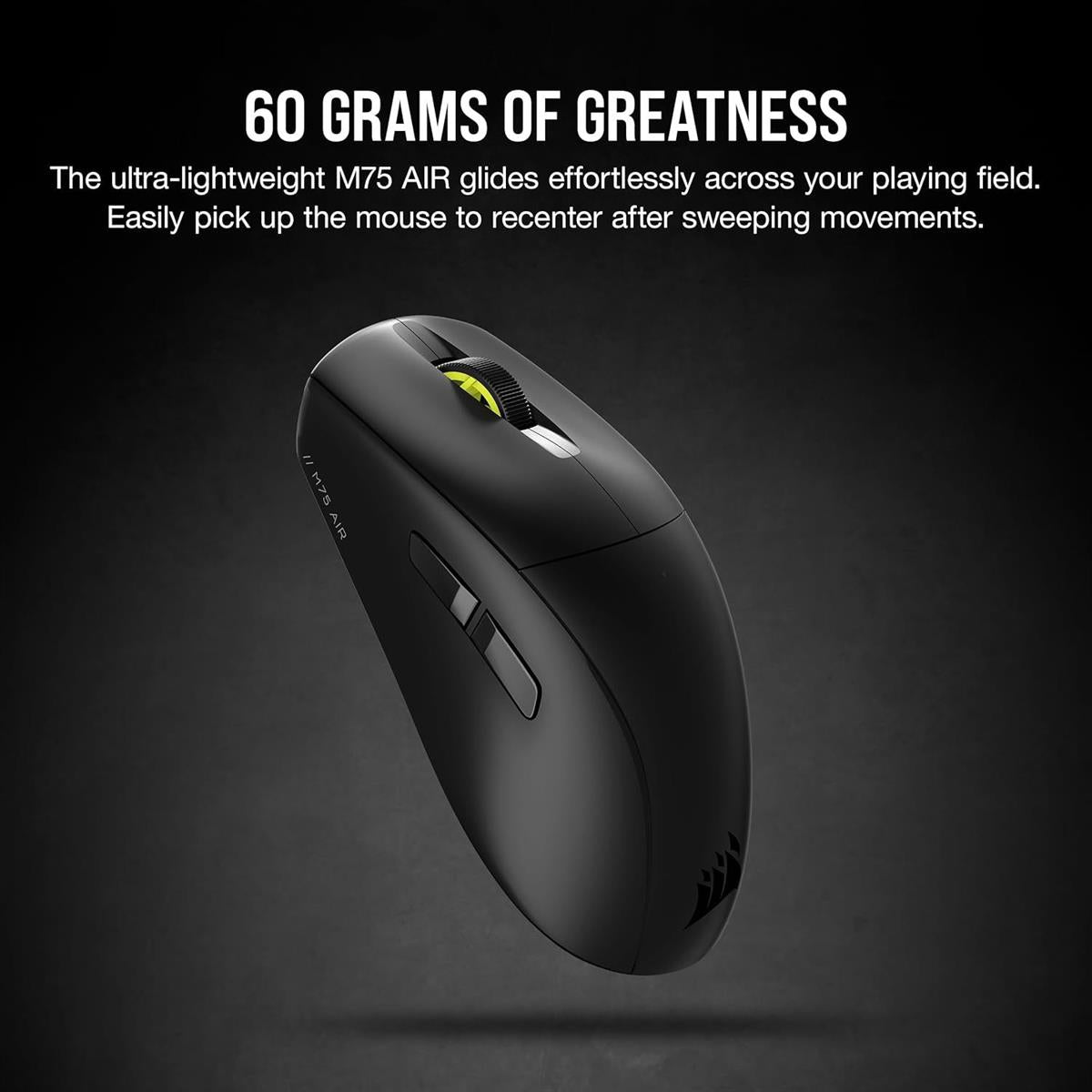 Corsair M75 AIR Wireless Ultra Lightweight Gaming Mouse, 2.4GHz & Bluetooth, 26,000 DPI, Up to 100hrs Battery, iCUE Compatible – Black - PakByte