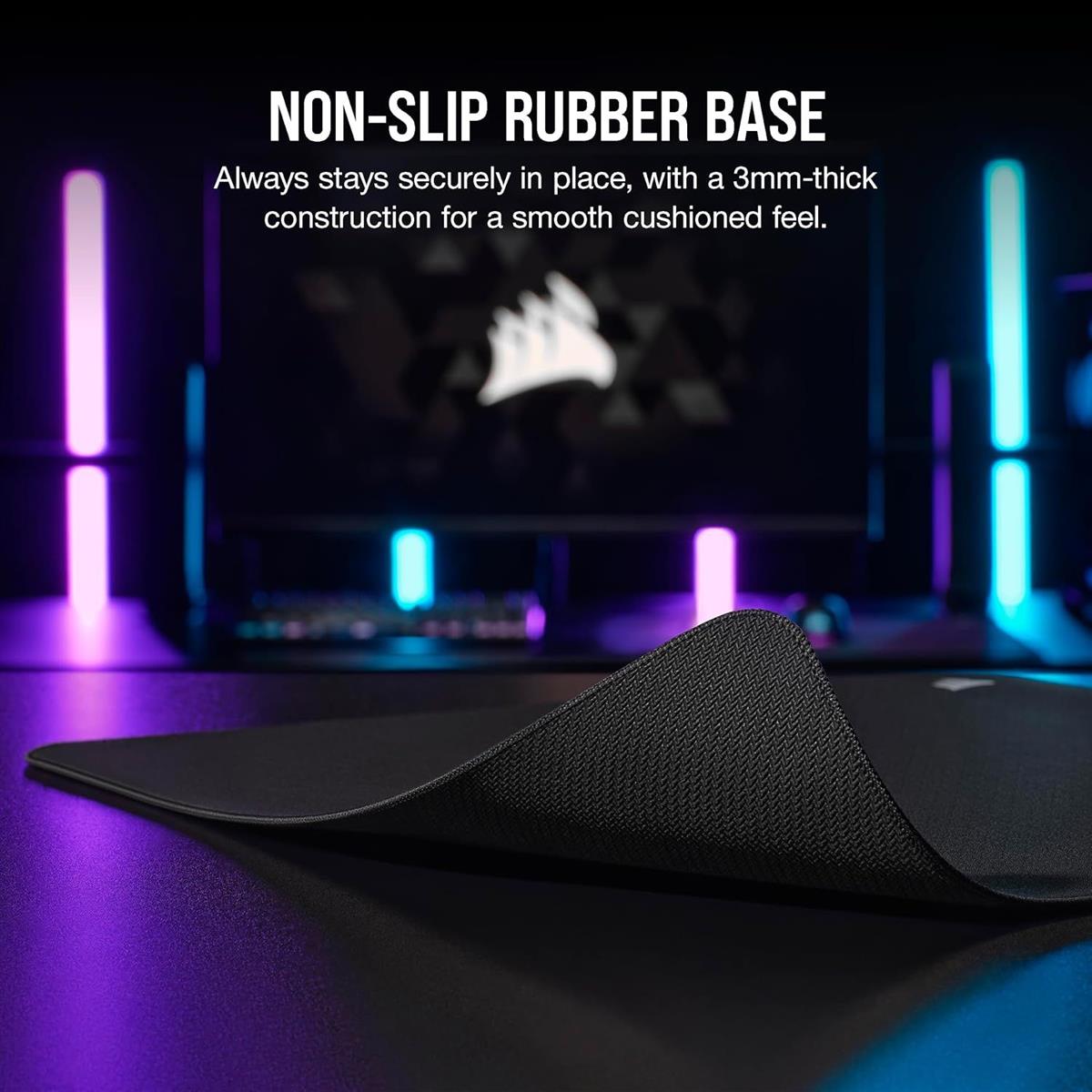Corsair MM500 v2 Hybrid Cloth Gaming Large Mouse Pad, Spill-Proof Coating, Anti-Fray Stitched Edges, Non-Slip Rubber Base – Black - PakByte