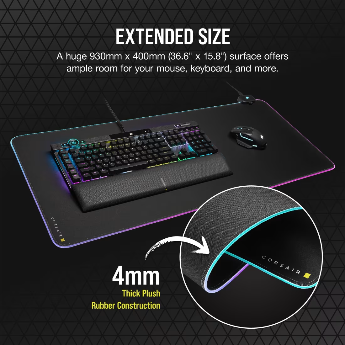 Corsair MM700 RGB Extended Mouse Pad - PakByte