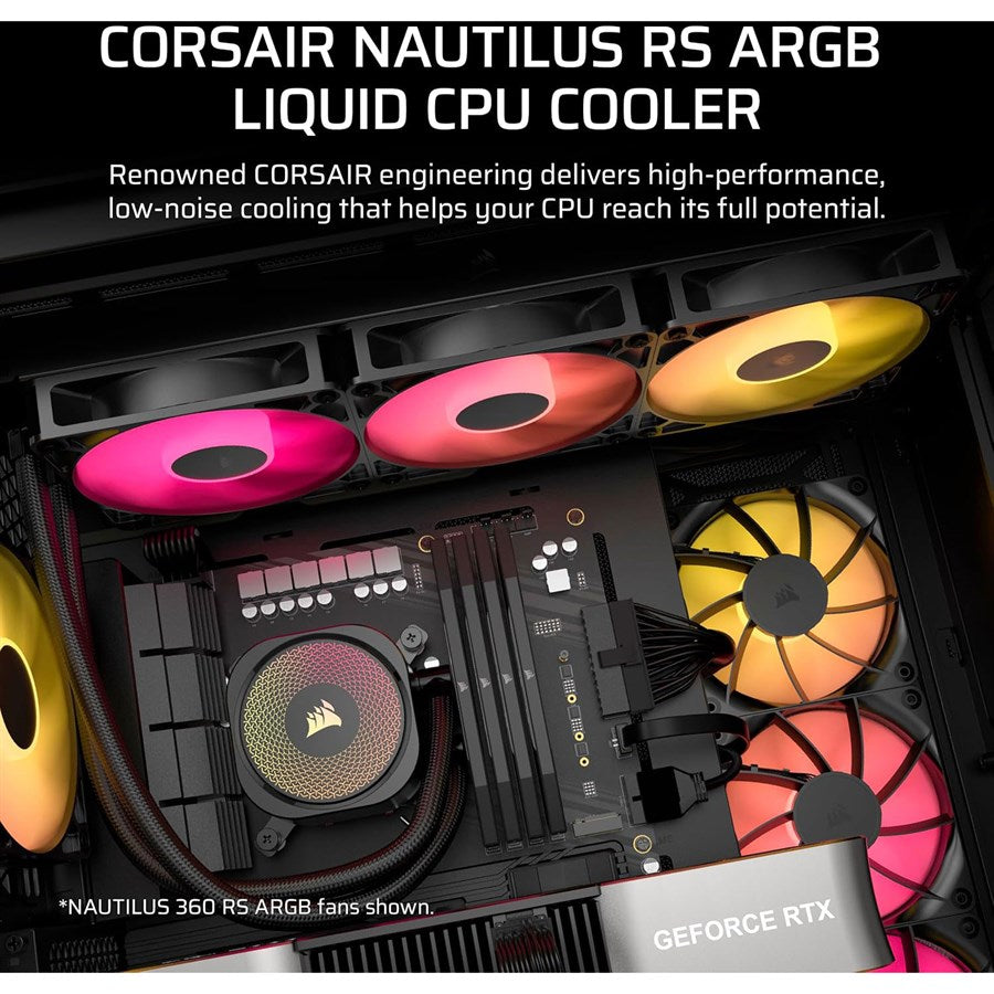 Corsair NAUTILUS 240 RS ARGB Liquid CPU Cooler - CW-9060092-WW - Black - PakByte