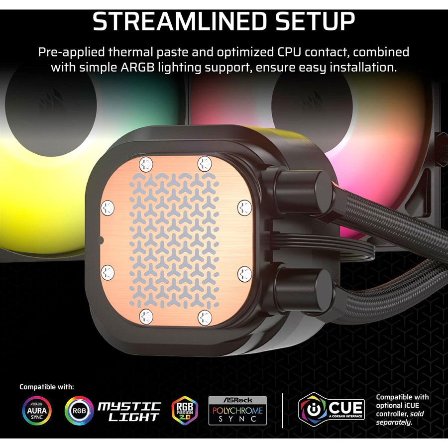 Corsair NAUTILUS 240 RS ARGB Liquid CPU Cooler - CW-9060092-WW - Black - PakByte