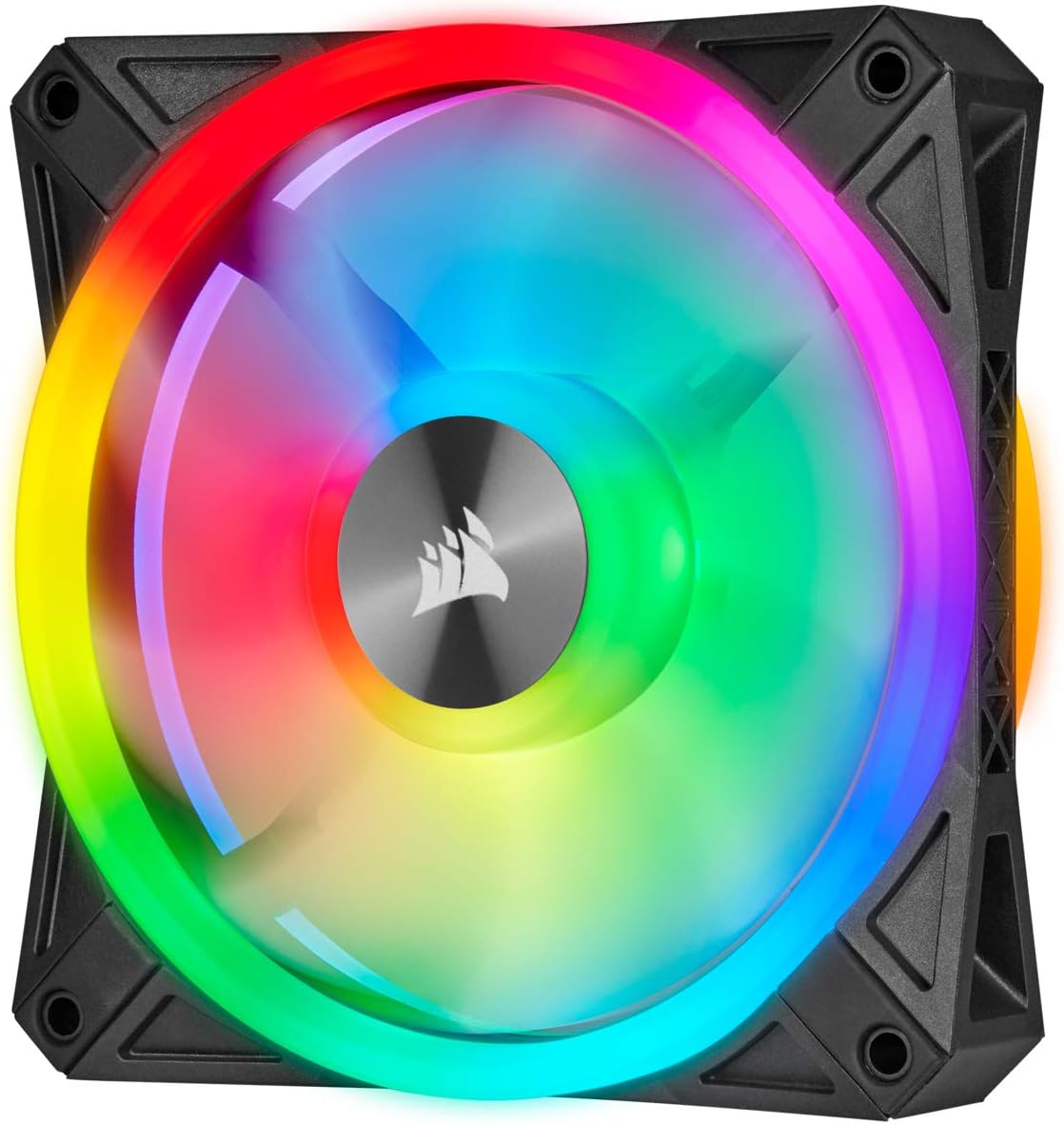 Corsair QL140 RGB, 140mm RGB LED Fan, Dual Pack with Lighting Node Core - Black - PakByte Computers