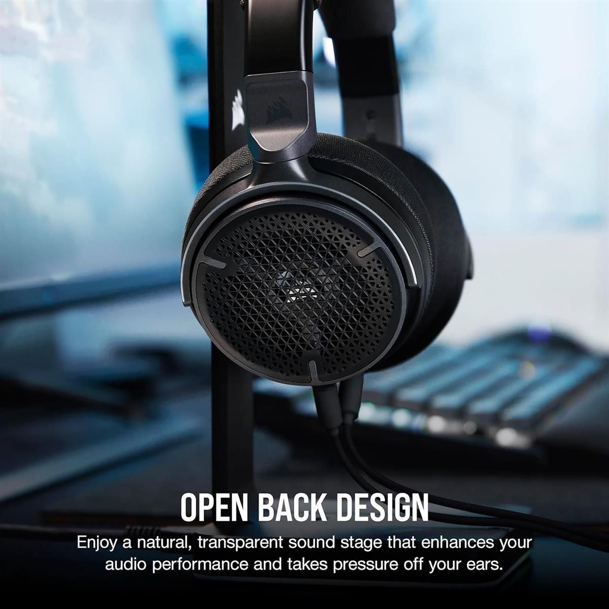 Corsair Virtuoso PRO Wired Open Back Gaming Headset, Detachable Uni-Directional Microphone, 50mm Graphene Drivers, 20Hz-40 kHz Frequency Response - Carbon - PakByte