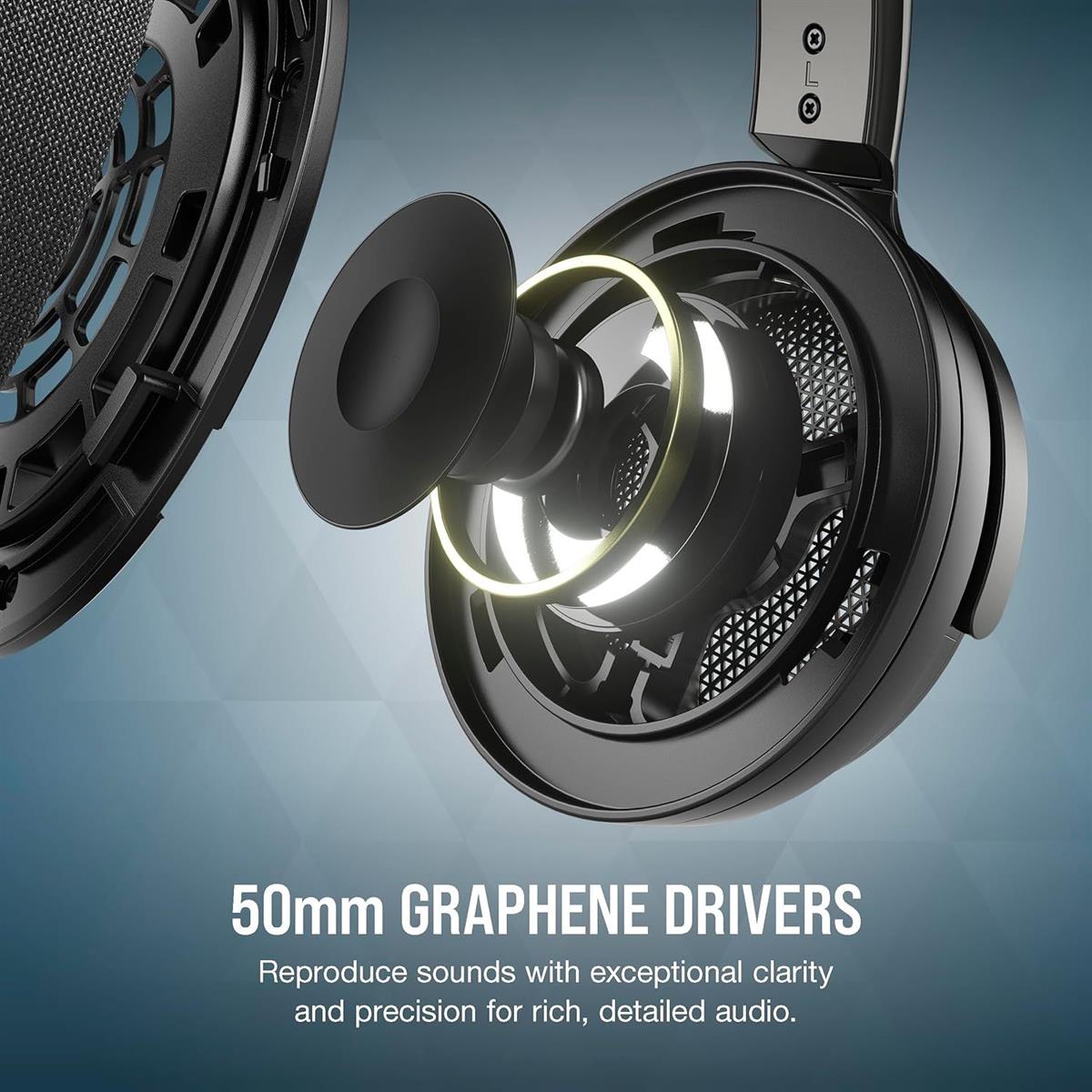Corsair Virtuoso PRO Wired Open Back Gaming Headset, Detachable Uni-Directional Microphone, 50mm Graphene Drivers, 20Hz-40 kHz Frequency Response - Carbon - PakByte