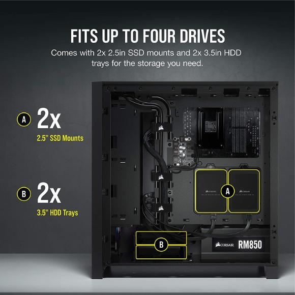 Corsair iCUE 4000X RGB Mid-Tower ATX PC Case - Black - PakByte Computers