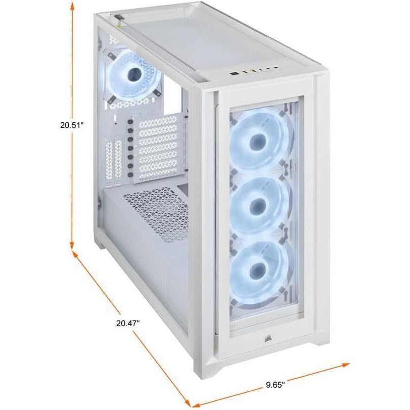 Corsair iCUE 5000X RGB QL Edition Tempered Glass Mid-Tower Smart Case | True White - PakByte