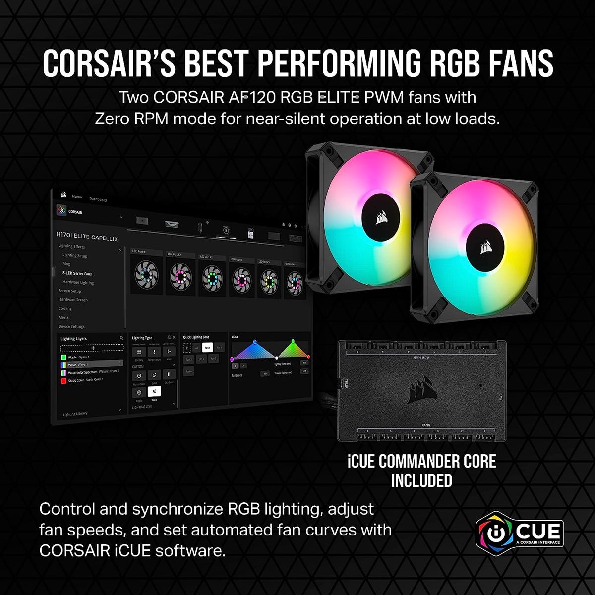 Corsair iCUE H100i Elite Capellix XT 240mm RGB AIO Liquid CPU Cooler - PakByte Computers