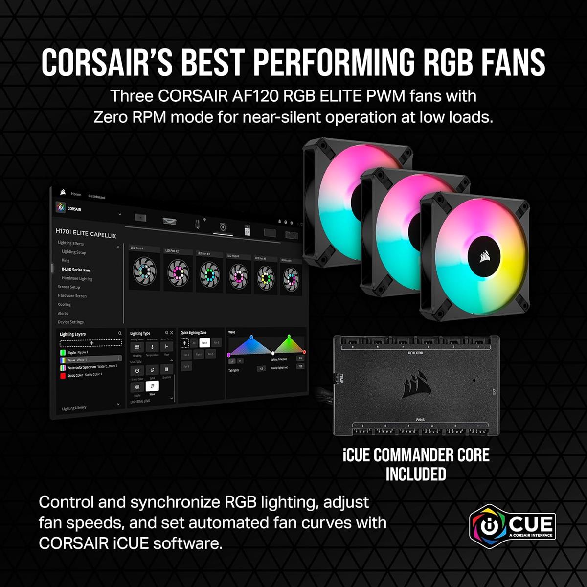 Corsair iCUE H150i Elite Capellix XT ARGB AIO 360mm Liquid CPU Cooler - Black - PakByte