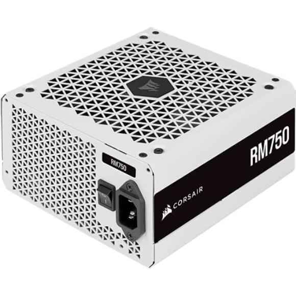 Corsair RM750 (2021), RM Series, 750 Watt 80 Plus Gold Fully Modular ATX Power Supply - White - PakByte Computers
