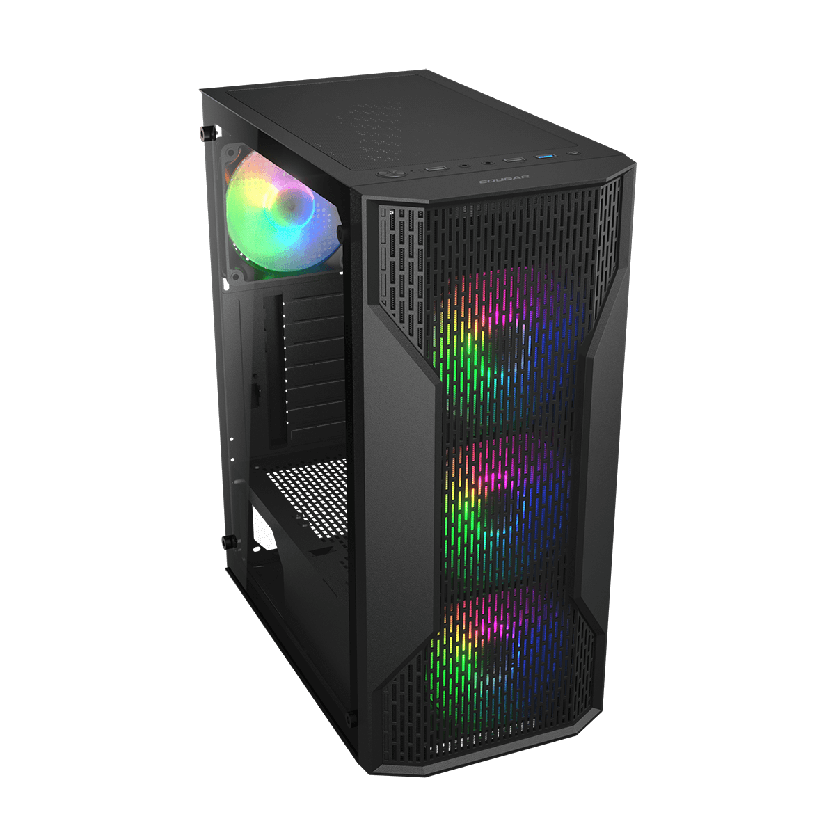 Cougar MX110 RGB Mid-Tower ATX Gaming Case -Black - PakByte Computers