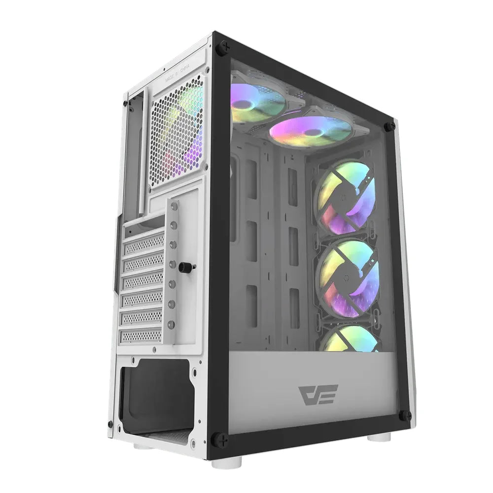 DarkFlash DK150 ATX With 3 ARGB Fans Gaming Case White - PakByte