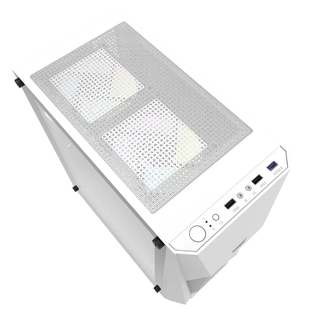 DarkFlash DK150 ATX With 3 ARGB Fans Gaming Case White - PakByte