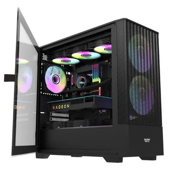 DarkFlash DK415 M-ATX PC Gaming Case - Black - PakByte Computers