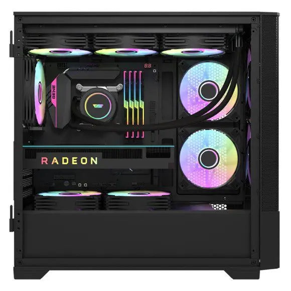 DarkFlash DK415 M-ATX PC Gaming Case - Black - PakByte Computers