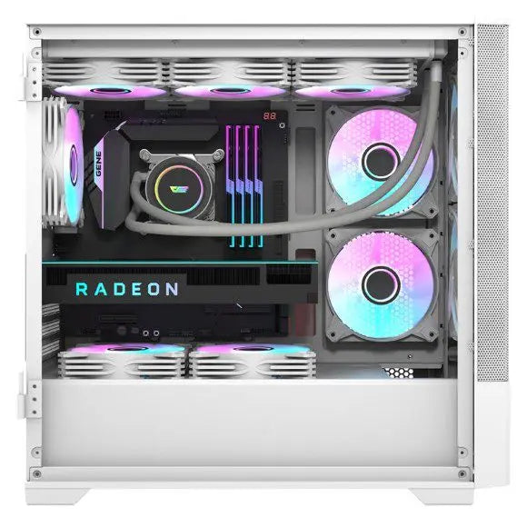 DarkFlash DK415 M-ATX PC Gaming Case - White - PakByte Computers