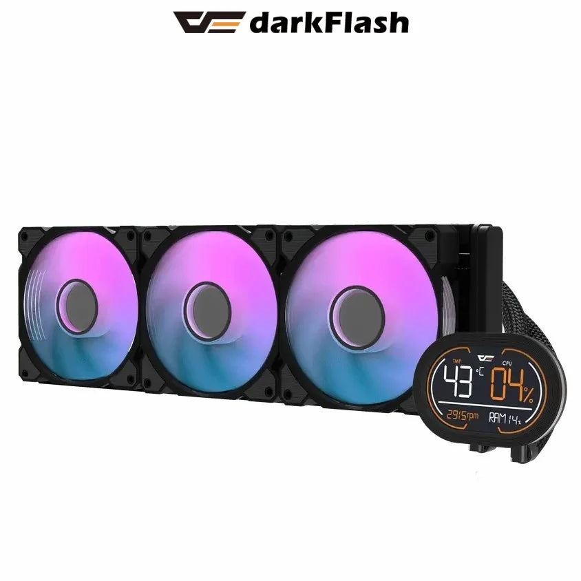 Darkflash DH360D Temperature Display Liquid Cooler Black - PakByte