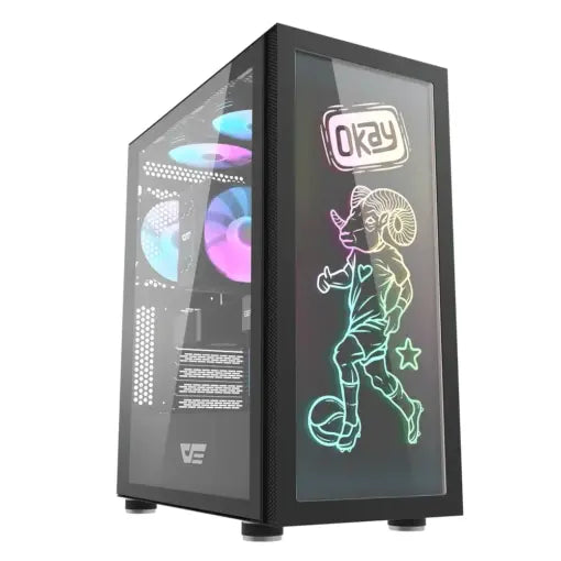 Darkflash DK210 Graffiti ATX Gaming Case Black - PakByte
