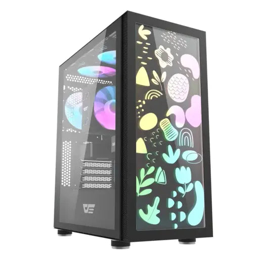 Darkflash DK210 Graffiti ATX Gaming Case Black - PakByte