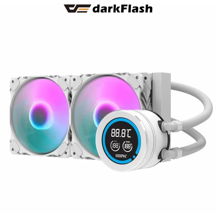 Darkflash DN240D WHITE 240MM Liquid Cooler RGB White - PakByte