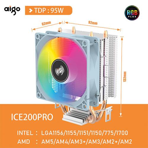 Darkflash ICE200 PRO CPU Cooler RGB White - PakByte