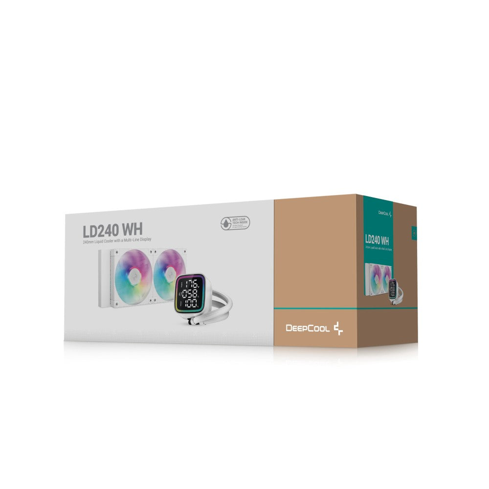 DeepCool LD240 WH ARGB AIO 240mm Liquid CPU Cooler - White - PakByte Computers