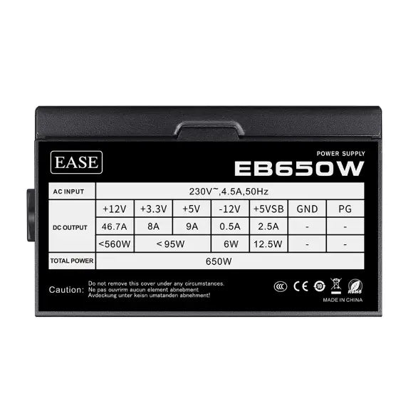 EASE EB650 80 Plus Bronze Power Supply - PakByte Computers