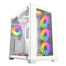Ease EC125W Premium Mid-Tower ATX Gaming PC Case - White