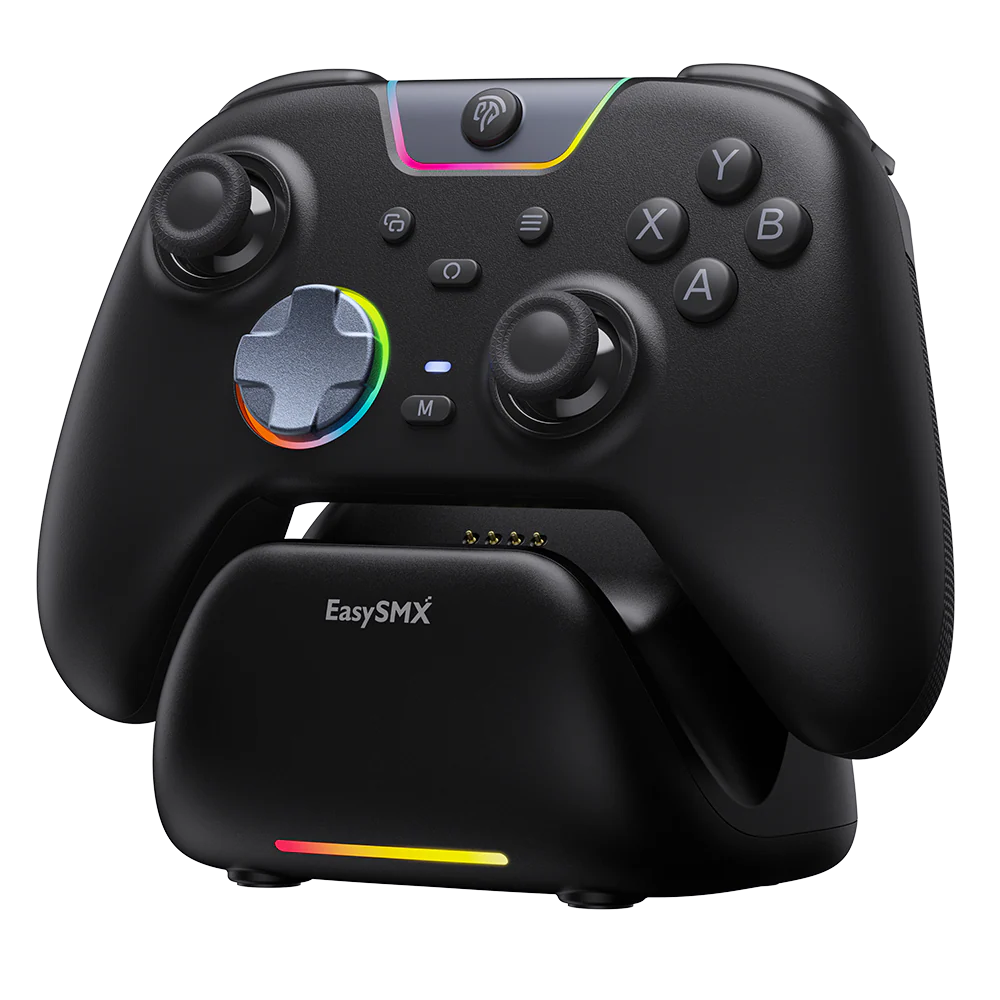 EasySMX X05 Pro Multiplatform Wireless Gaming Controller with Charging Dock - Black
