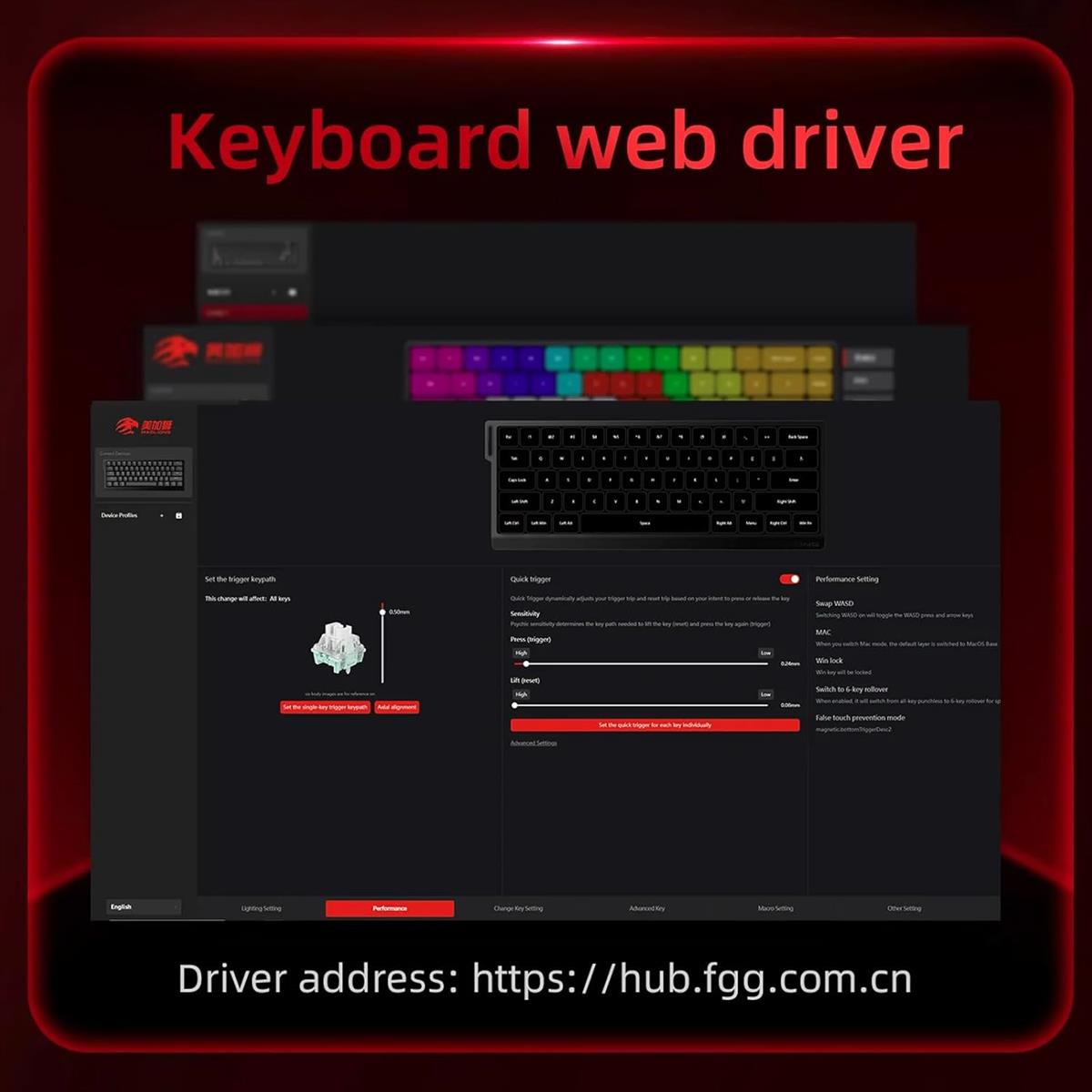FGG MadLions MAD68 HE RGB 60% Wired Magnetic Switch Gaming Keyboard, Contour Line (Yellow) - PakByte Computers