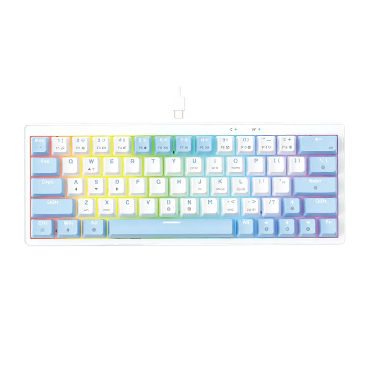 Fantech Atom X63 MK611 AME Edition RGB Mechanical Gaming Keyboard - White (Taro Switch)