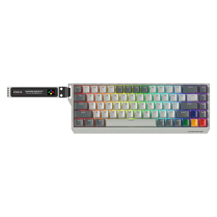 Fantech Atom HE68 Pro MK922 Wireless Magnetic Keyboard - Super Maxfit Grey (Emerald Switch)
