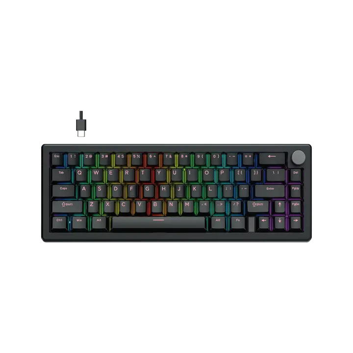 Fantech Atom X66 MK614 Retro Edition RGB Mechanical Gaming Keyboard - Black (Ice Apricot Switch)