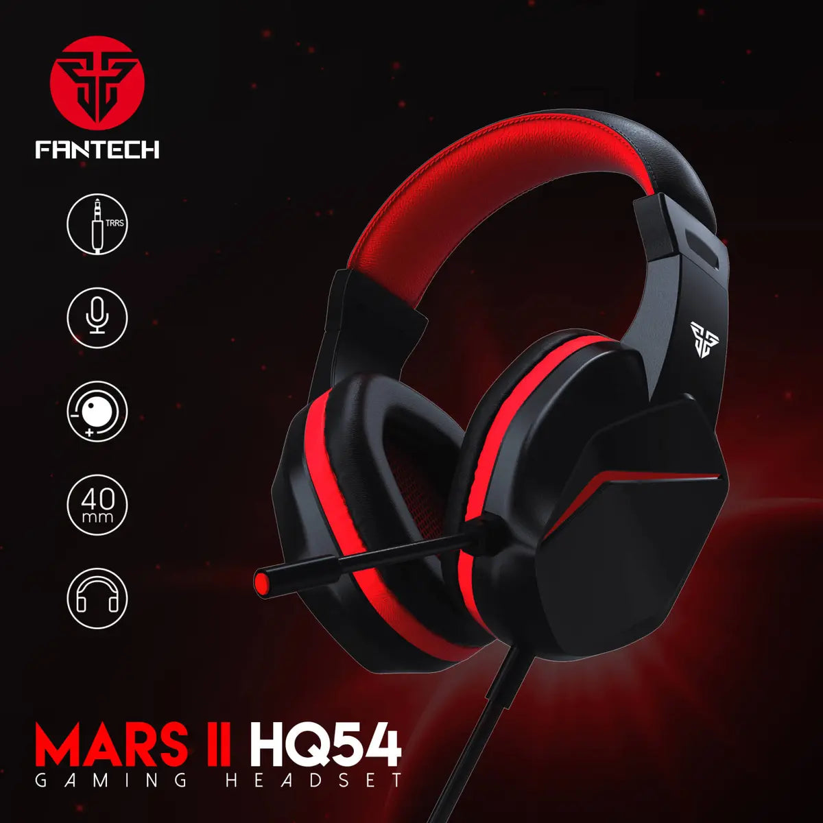 Fantech HQ54 Mars II Gaming Headset - Black