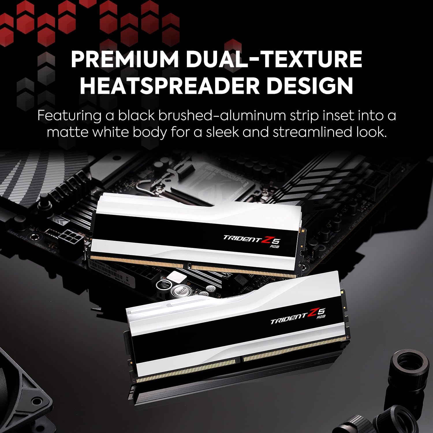 G.SKILL Trident Z5 RGB Series 32GB (2x16GB) DDR5 RAM 6000MHz (Intel XMP 3.0) Desktop Computer Memory UDIMM - Matte White - PakByte Computers