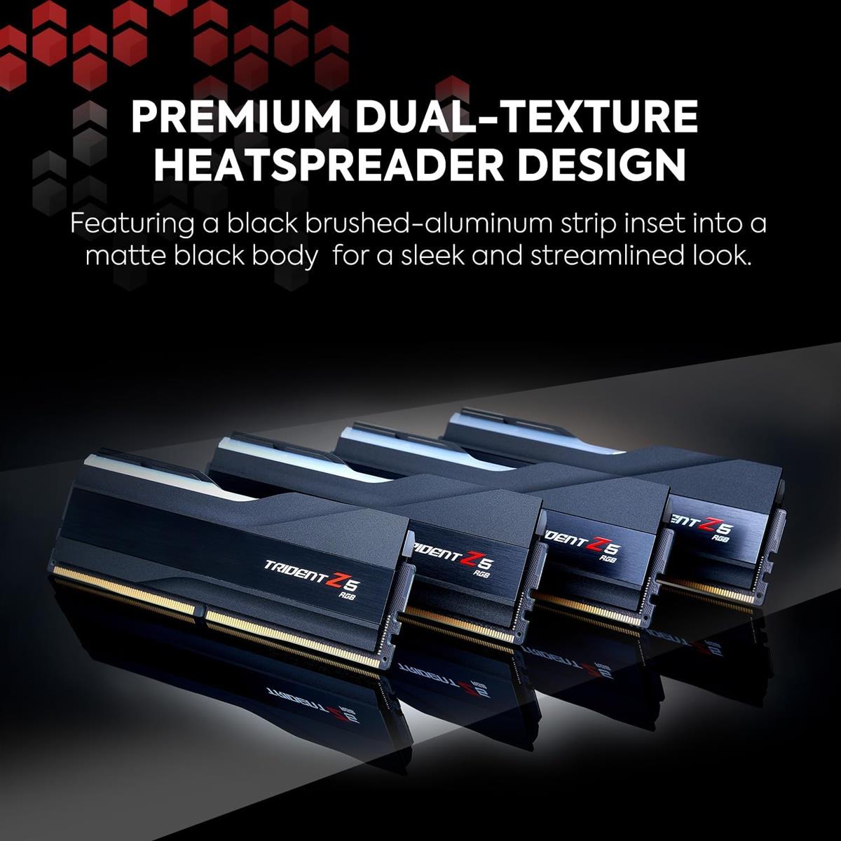 G.SKILL Trident Z5 RGB Series DDR5 RAM 64GB (2x32GB) 6000MHz (Intel XMP 3.0) 30-40-40-96 Desktop Computer Memory - Matte Black - PakByte Computers