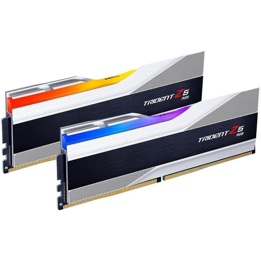 G.Skill Trident Z5 RGB 32GB (2x16GB) 6000MHz CL30 (Intel XMP 3.0) 30-40-40-96 DDR5 RAM 1.35V Desktop Computer Memory UDIMM - Metallic Silver - PakByte Computers