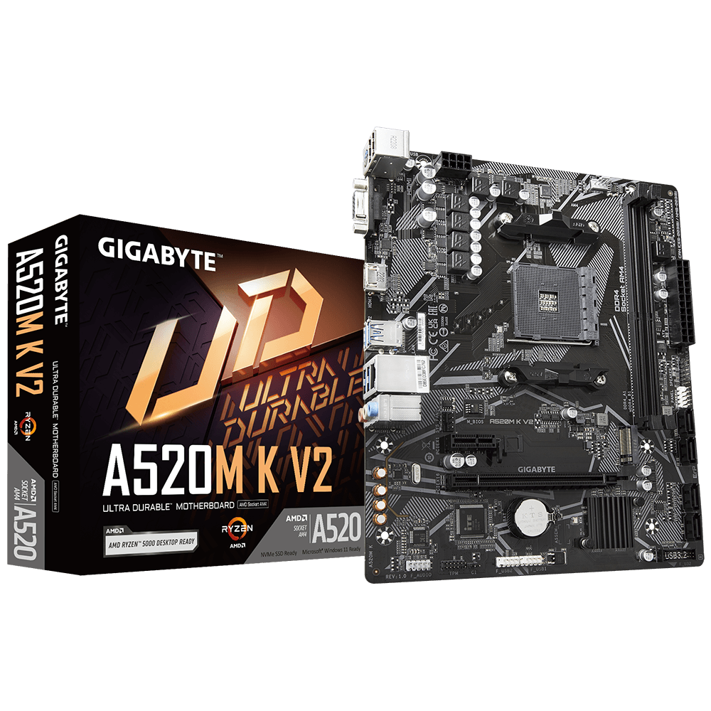 Gigabyte A520M K V2 AMD AM4 microATX Motherboard - PakByte Computers