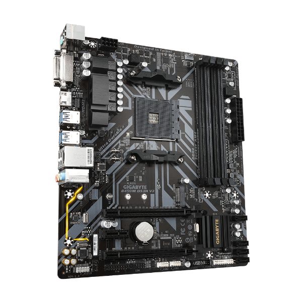 Gigabyte B450M DS3H V2 (AMD Ryzen AM4/Micro ATX/M.2/HMDI/DVI/USB 3.1/DDR4/Motherboard) - PakByte Computers